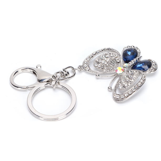 Cadena de Llave, Bolso de Dhinestone Soporte de Llave Con Llavero de Mariposa de Metal Cadena de Llave de Llave Anillo de Llave Colgante Decoración para la Bolsa de Damas para El