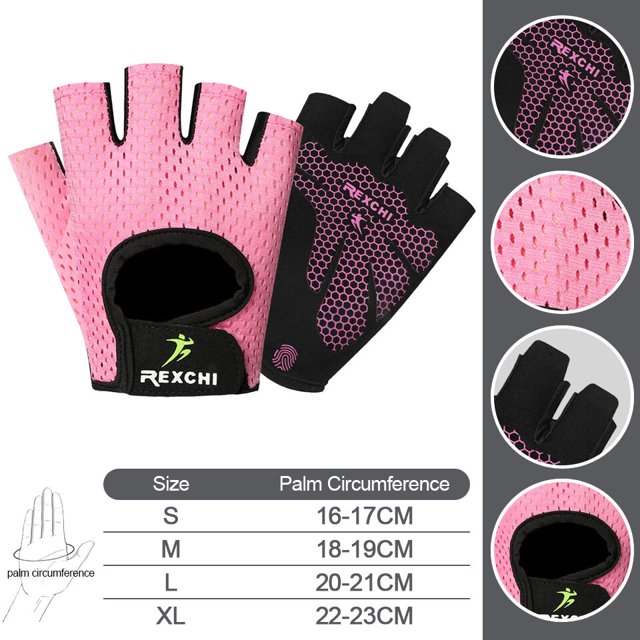Guantes de gimnasio para hombre y mujer, manoplas profesionales para levantamiento de pesas, Crossfit, entrenamiento, culturismo, medio dedo, Protector de mano Fivean Guantes deportivos