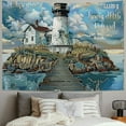 thumbnail image 2 of Nawypu Art of Navigation Lighthouse Wall Christian Cross Home Decor Tapestry Painting, 2 of 6