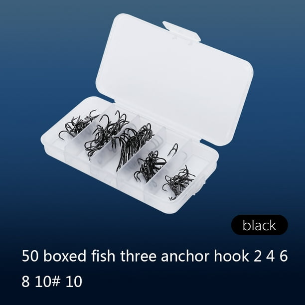 50Pcs Carbon Steel Anchor Hook Sea Fishing Hooks Sharpened Treble Hook –  Bargain Bait Box