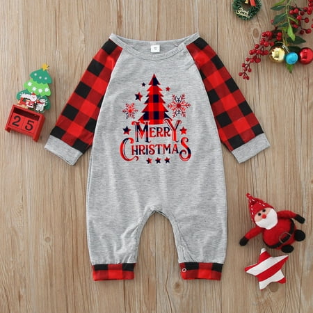 

ERTUTUYI Baby For Christmas Family Matching Pajamas Tress Print Pjs Plaid Long Sleeve Family Matching Christmas Casusal Pajamas Sleepwear Gray 6M