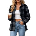 thumbnail image 3 of Wiyuqeen Long Sleeve Gingham Shirt for Women Casual Collared Buffalo Plaid Button Down Shirts Lightweight Fall Cardigan S-XXL, 3 of 9