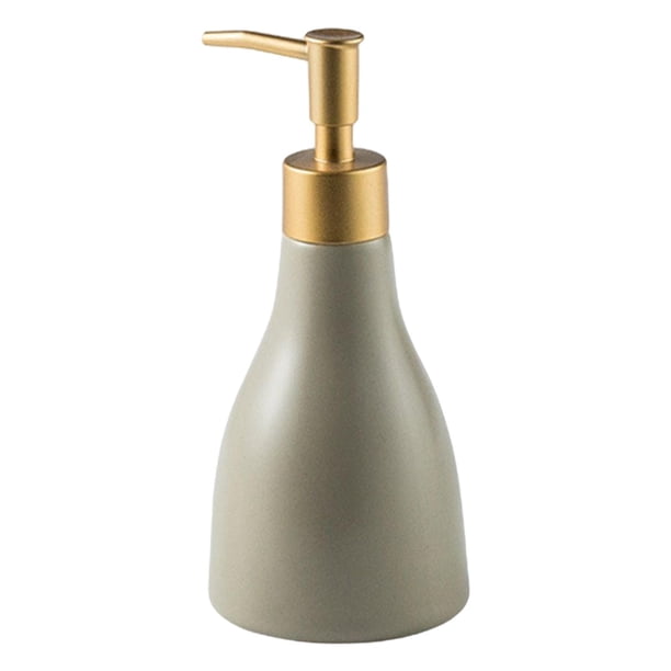 Botella dispensadora de jabón de manos con bomba, botella vacía rellenable para dispensar jabón de manos. Caqui