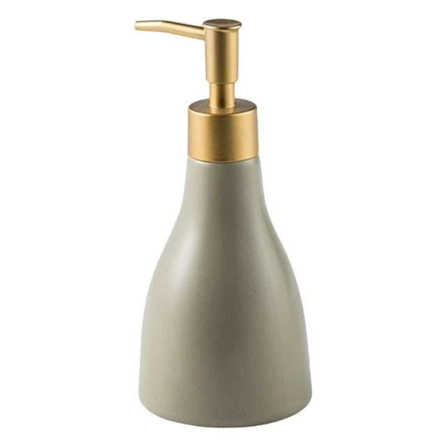 Botella dispensadora de jabón de manos de 280 ml con bomba, botella vacía rellenable para productos esenciales. Caqui
