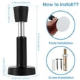 thumbnail image 4 of 2Pcs Spring Door Stoppers Stainless Steel Wall Door Stops Set with Screws Reusable Black Telescopic Door Stoppers Protect Door and Wall for Tile Glass Marble Surface, 4 of 11