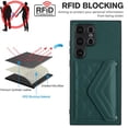 thumbnail image 3 of TECH CIRCLE Wallet Case For Galaxy S22 Ultra with Card Holder,Flip Premium PU Leather Magnetic Clasp Kickstand Heavy Duty Protective Cover with Wrist Strap for Samsung Galaxy S22 Ultra 6.8" 2022,Green, 3 of 7