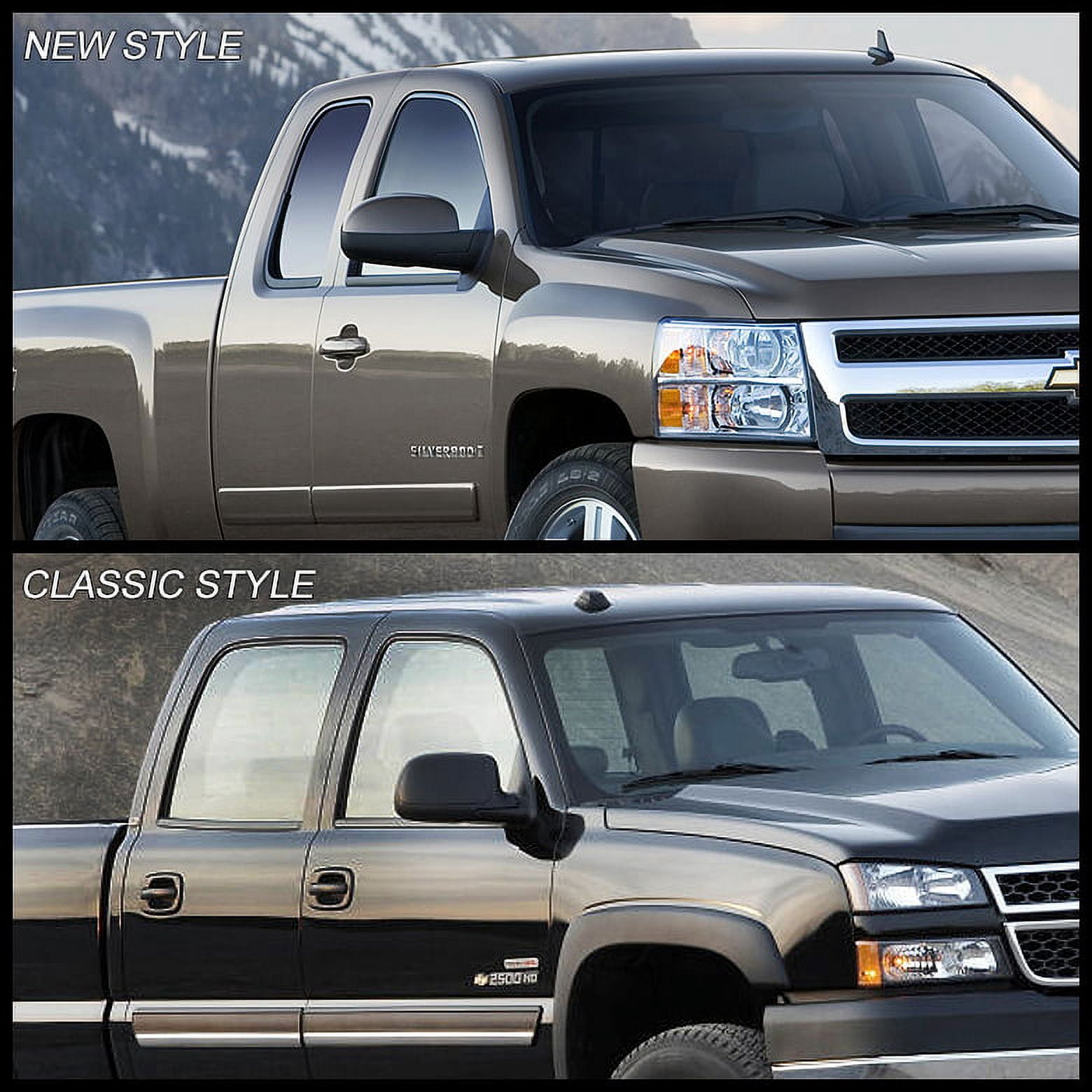 AKKON - For 99-07 Chevy Silverado Pickup Truck Extendable Towing Manual Mirrors Driver+Passenger Side Pair Replacement