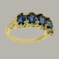 thumbnail image 4 of LBG British Made 9k Yellow Gold Natural Sapphire Womens Eternity Ring - 33 size options - Size 11, 4 of 8