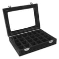 thumbnail image 2 of Jewelry Ring Velvet Glass Display Organizer Box Tray Holder Earring Storage Case, 2 of 2