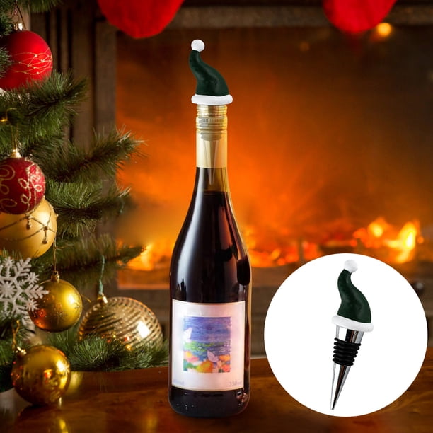 LADIGASU Festive Supplies Tapón de Vino Fresco Tapón de Botella Universal Mini Gorro de Navidad Decoración Regalo Navidad Tapón de Vino Tinto Liquidación 1X Tapón para Botella de Vino