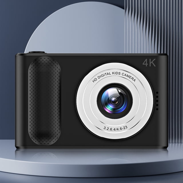 Cámara digital infantil de alta definición, 4400w disparo frontal y trasero, Video grabación de 2.4 pulgadas, Fotografía, Juego, Todo en uno, Negro