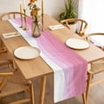 thumbnail image 3 of Ombre Waves Table Runner 120 Inches Long Farmhouse Dress Scarves, Abstract Art Gradient Pink Modern Dining Tablerunner for Coffee Table/Kitchen Island/Party Décor, 13" x 120", 3 of 8
