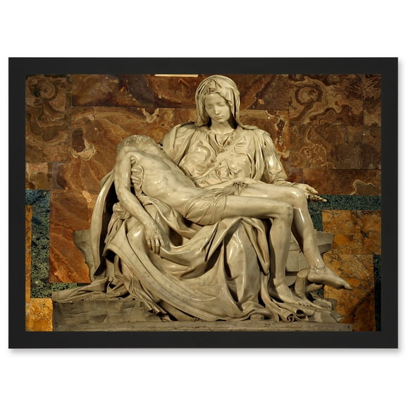 Michelangelo Pieta 1499 Painting A4 Artwork Framed Wall Art Print
