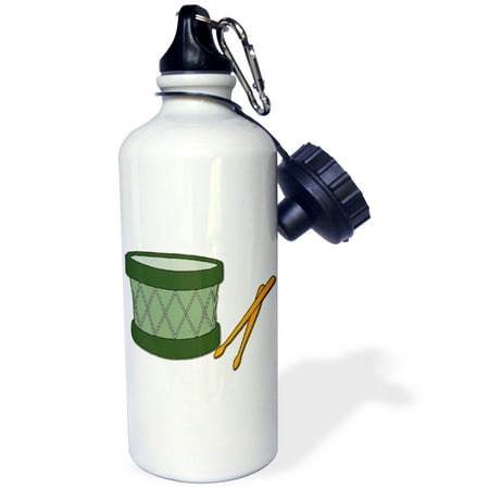 3dRose Holiday Drum And Sticks, Sports Water Bottle, 21oz