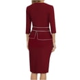 thumbnail image 4 of RKSTN Robes pour Femmes Tempérament Commuting OL Robe à Manches Sept Quarts Robe Ample, 4 of 4