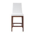 thumbnail image 3 of Milan Rosa Walnut Veneer/White Faux Leather Counter Stool w/ Solid Wood Base, 3 of 11