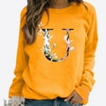 thumbnail image 2 of Pompotops Hiver Femmes Décontracté Manches Longues Hauts Dames Imprimé Chandail en Molleton Blouse Tee Chandail Liquidation, 2 of 4