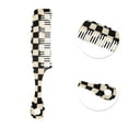 thumbnail image 2 of Unique Bargains 1 Pc Handle Wavy Hair Comb Black White Acetate Sheet, 2 of 5