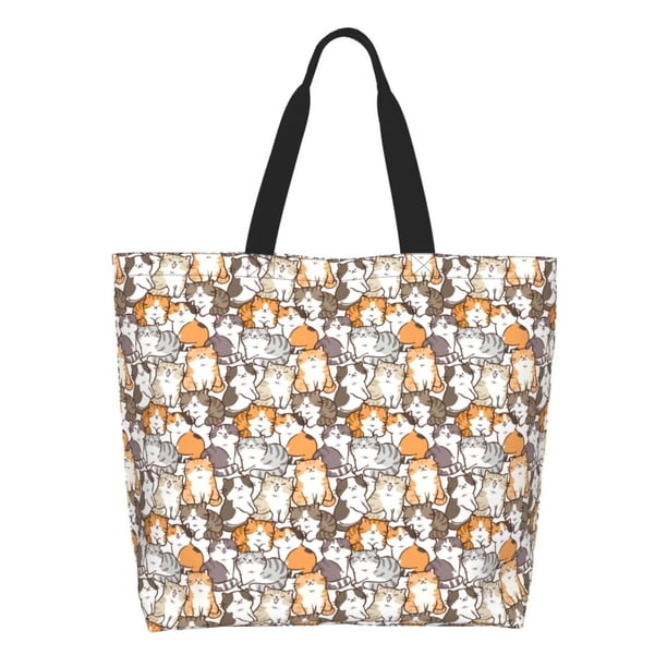 Disketp Cartoon Cat 1 Bolsa Tote Estampada para Mujer, Bolso de Hombro y de Mano para Compras y Viajes