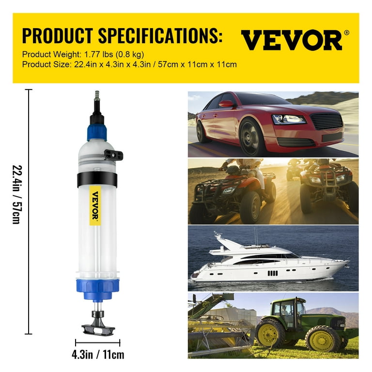 VEVOR Transmission Fluid Pump Manual ATF Refill System Dispenser, Oil and Liquid Extractors 1.5 Liter Large Capacity, Automatic Transmission Fluid