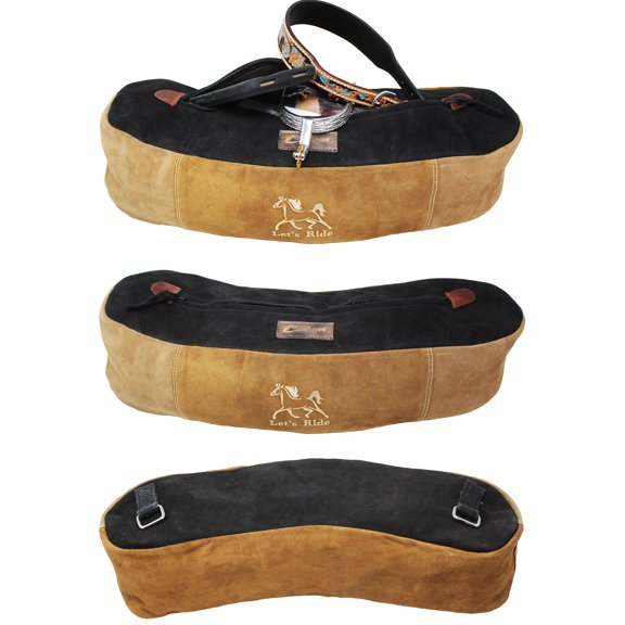 Horse Western Trail Riding Saddle Suede Leather Cantle Bag Orange ...