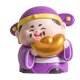 thumbnail image 1 of Figura de deidad china, artículo de decoración Feng Shui, escultura coleccionable de resina para el hogar. púrpura, 1 of 9