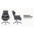 thumbnail image 5 of Swivel Ergonomic Office Chair, Technology Leather High Back Office Chair with Lumbar Support Headrest, Sedentary Comfortable Boss Chair, 155° Reclining Computer Chair (Color : DARK GREY), 5 of 9