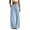 Blue, variant on ZHOGXU Casual Wide Leg Drawstring Pants Womens With Elastic Waist Loose Straight Trousers Solid Color Sport Sweatpants All Seasons Wardrobe