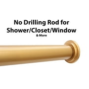 1" No Drilling Shower Closet Window Tension Rod, Heavy Duty, 42"-72", Copper