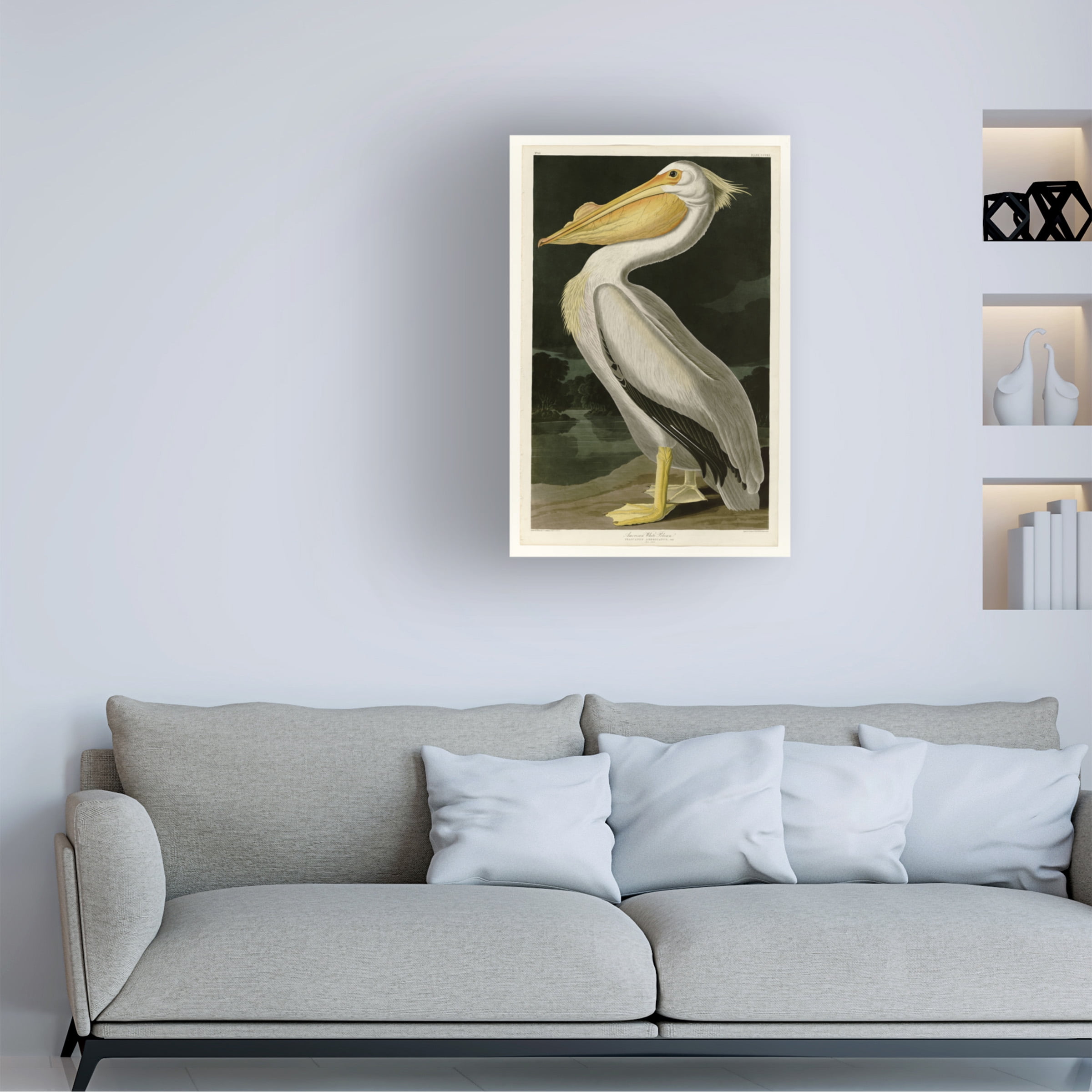 Trademark Fine Art John James Audubon American White Pelican Canvas Wall Art - 30x47