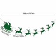 thumbnail image 3 of Green Christmas Felt Hanging Banner,Traditional Sleigh Reindeer Garland,Polyester Festive String Decor For Wall Fireplace Door Party Home Holiday Decor, 3 of 6