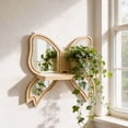 thumbnail image 5 of Cififendec Butterfly Shaped Wood Mirror Floating Shelf, 12.99"×11.61", Wall Mount Plant Display Rack for Nursery Bedroom Boho Wall Decor, 5 of 5