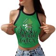 thumbnail image 1 of St. Patrick's Day Clover Women Sleeveless Crop Tops Slim Fit Basic Style Tank Tops Pullover Shirt, 1 of 7