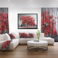 thumbnail image 3 of Designart - Grand Arbre Rouge en Journée Brumeuse - Impression sur Toile Encadrée Paysage, 3 of 4