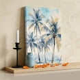 thumbnail image 3 of Palm Trees Canvas Wall Art for Living Room Bedroom Bathroom, Coastal Boho Tropical Blue Beige Sandy Beach Island Canvas Art Wall Decor, Artwork for Walls Home Office Decor, 12"x16", 3 of 9