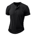 thumbnail image 5 of Mens T Shirts Henley Shirt Henley Neck Short Sleeve Summer Solid Color Slim Fit T-Shirts, 5 of 7