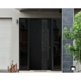 thumbnail image 4 of Front Exterior Prehung Steel Door / Deux 6078 Black Enamel / 2 Side Exterior Windows Sidelites/ Entry Metal Modern Painted W16+36+16" x H80" Left hand Inswing, 4 of 6