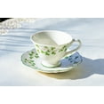 thumbnail image 3 of Grace Teaware Shamrock Fine Porcelain Footed Tea Cup and Saucer, Multicolor, 3 of 5