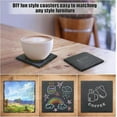 thumbnail image 5 of 60 Pack Slate Drink Coasters, VIBRATITE 4 Inch Black Slate Stone Coasters Bulk Cup Coaster Laser Engraving Blanks with Anti-Scratch Bottom for Drink Coffee Bar Kitchen Home Decor, Square, 5 of 10