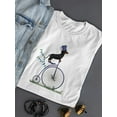 thumbnail image 3 of Dachshund On Penny Farthing T-Shirt Women -Fab Funky Designs, Female Small, 3 of 4