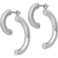 thumbnail image 2 of Sterling Silver Polished D/C Removable Front Back Earrings (31.5x25.25), 2 of 5