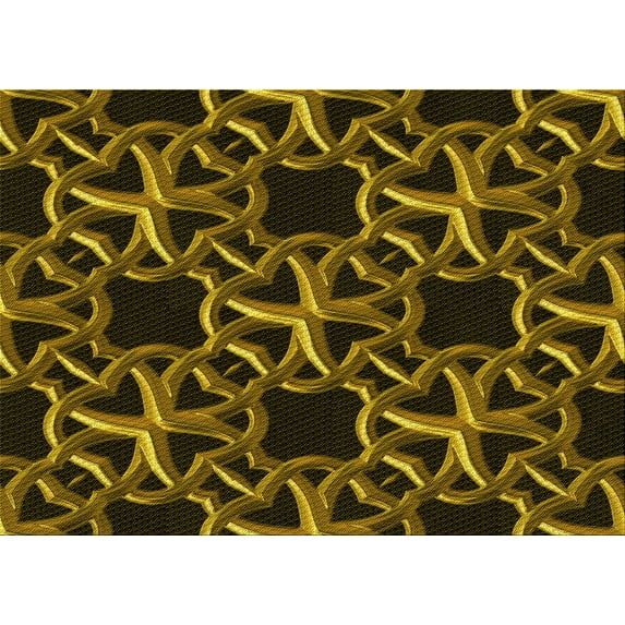 Ahgly Company Machine Washable Indoor Rectangle Transitional Black Brown Area Rugs, 8' x 12'