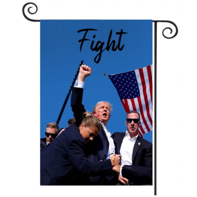 Bandera de jardín Donald Trump 2024 Bandera de tiroteos de Trump de doble cara Bandera de lucha contra Trump