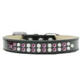 thumbnail image 5 of Dog, Puppy  Pet Ice Cream Collar, "Two Row Pearl and Bright Pink Crystal Rimsets", 5 of 5