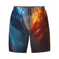 thumbnail image 4 of Lsque Mens Swim Trunks Red And Blue Fire Dragon E Pattern - Bathing Suit Compression Liner - Beach Swim Shorts Swimwear - (S-3XL) - Stretch Quick Dry -XX-Large, 4 of 9