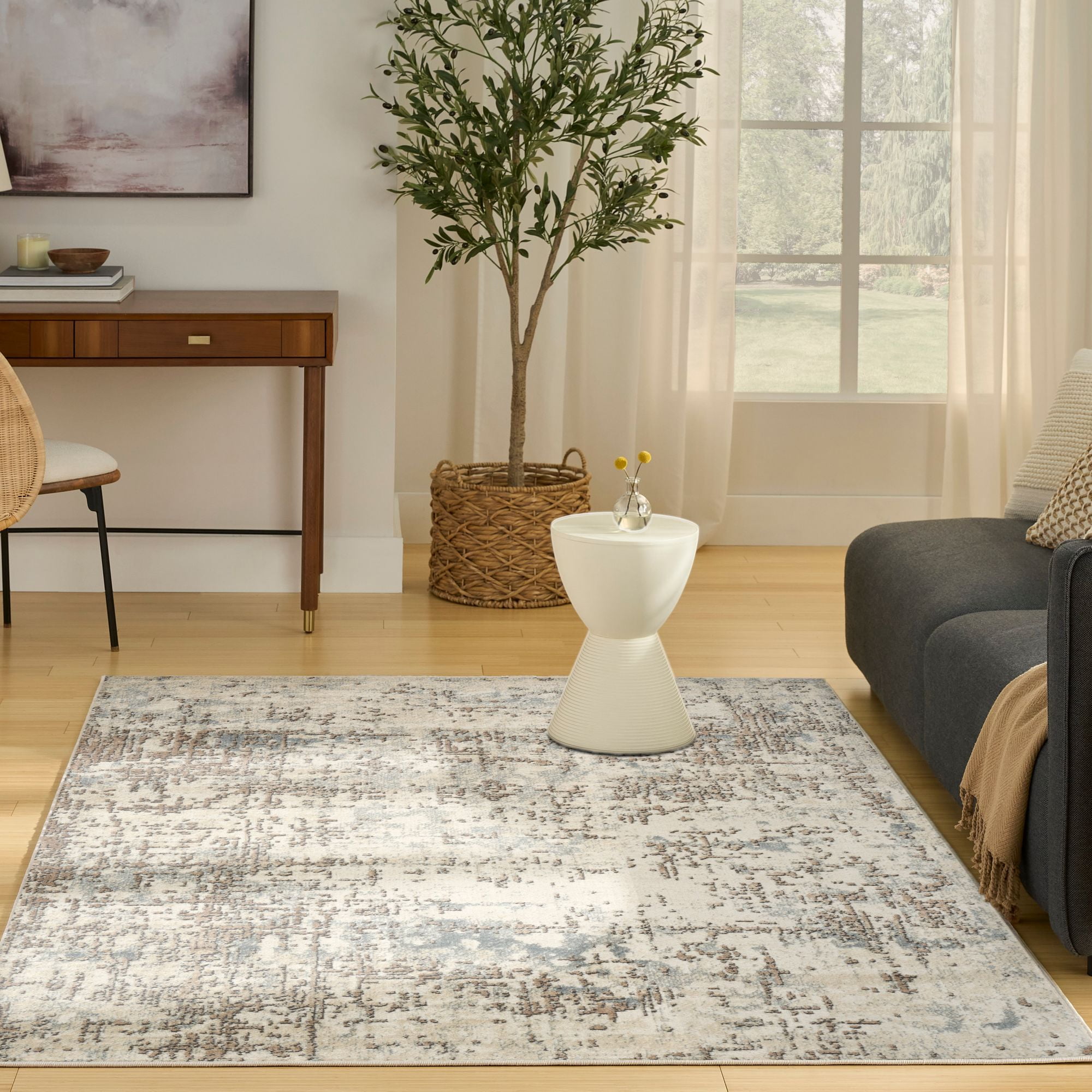Nourison Concerto 3'9" x 5'9" Ivory Beige Modern Indoor Rug