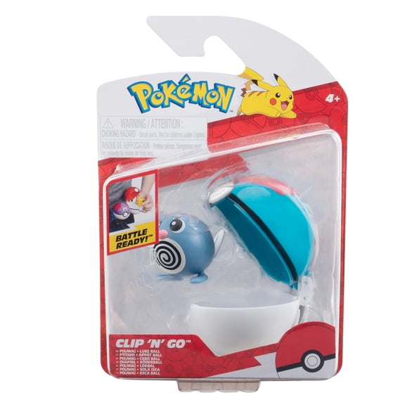 Pokemon Clip ‘N’ Go Poliwag and Lure Ball - Includes 2 inch Battle Figure and Lure Ball Accessory