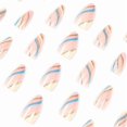 thumbnail image 3 of 24pcs manicure round head simple multi-color lines wavy summer full coverage detachable DIY nail stickers, 3 of 5