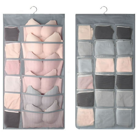 

Closet Hanging Organizer Dual Sided Wardrobe Storage Bags Organize Accessories For Bra Underwear Underpants Socks New