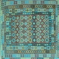 thumbnail image 1 of Ahgly Company Indoor Square Southwestern Light Blue Country Area Rugs, 8' Square, 1 of 4